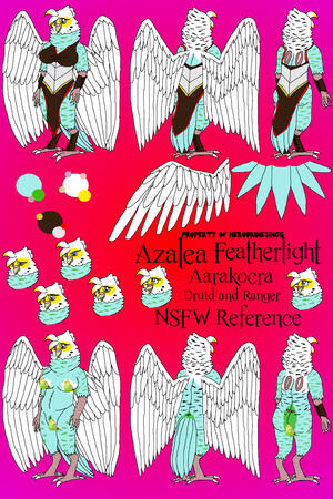 Azalea Featherlight - NSFW (Censored) Character Reference Sheet